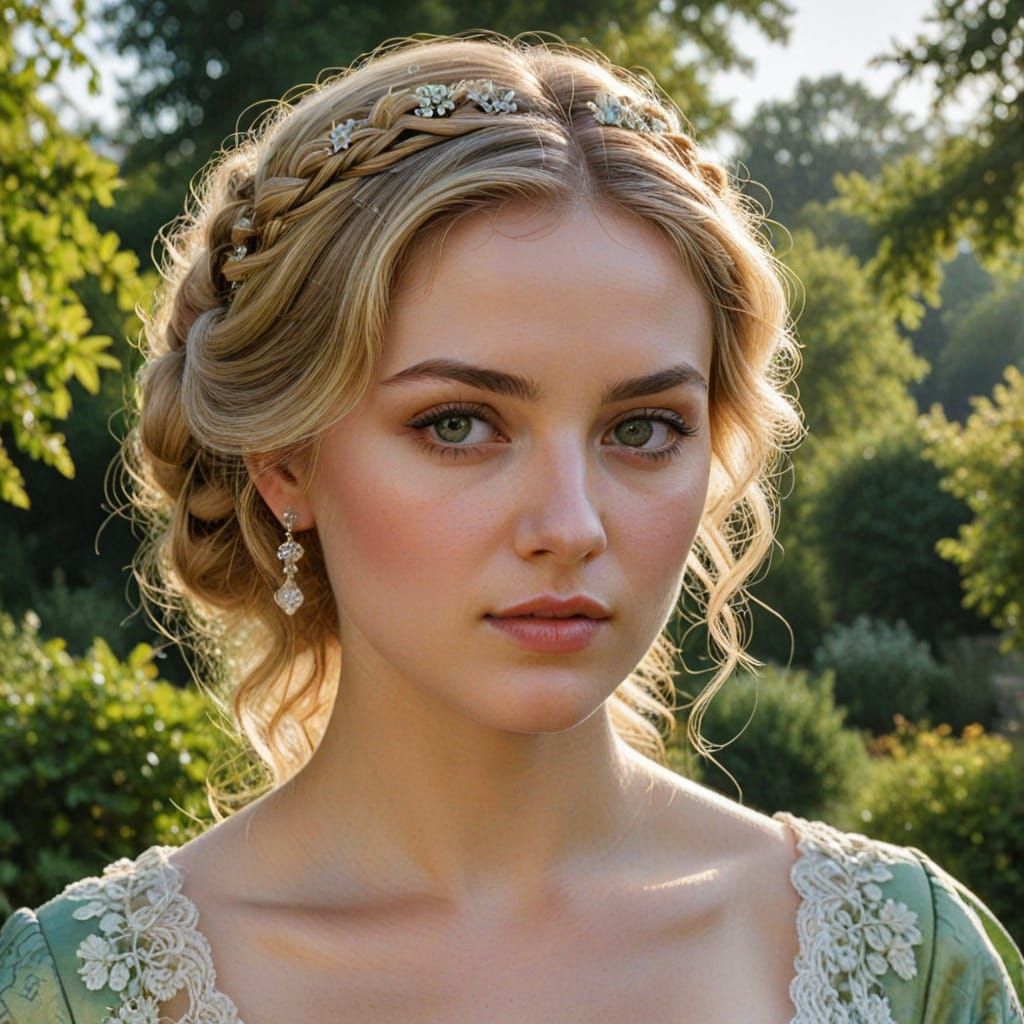 Regency Woman Portrait in Golden Hour Light