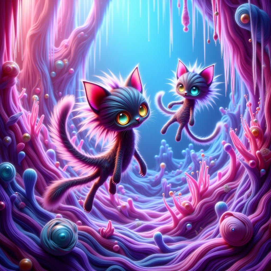 Surreal Iridescent Fish Swim in a Kaleidoscopic Glass Coral ...