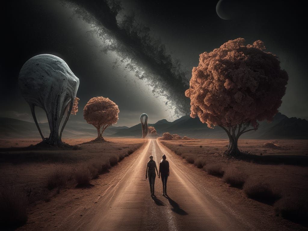 Shimmering Trail: Unbent Creatures in Flowing Space-Fi Coutu...