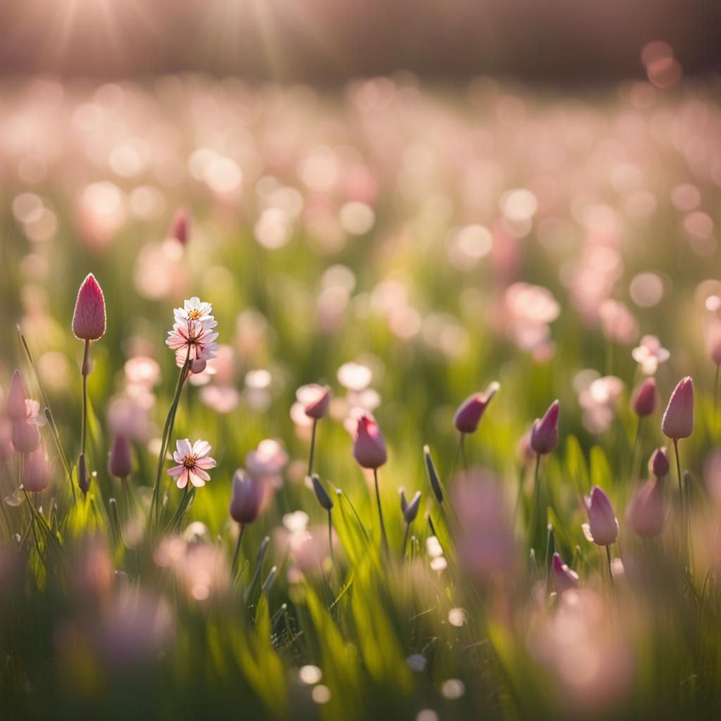 Spring Field in Professional Photography Style