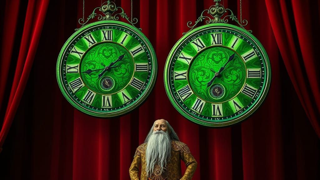 Majestic Father Time Amidst Gleaming Clockwork