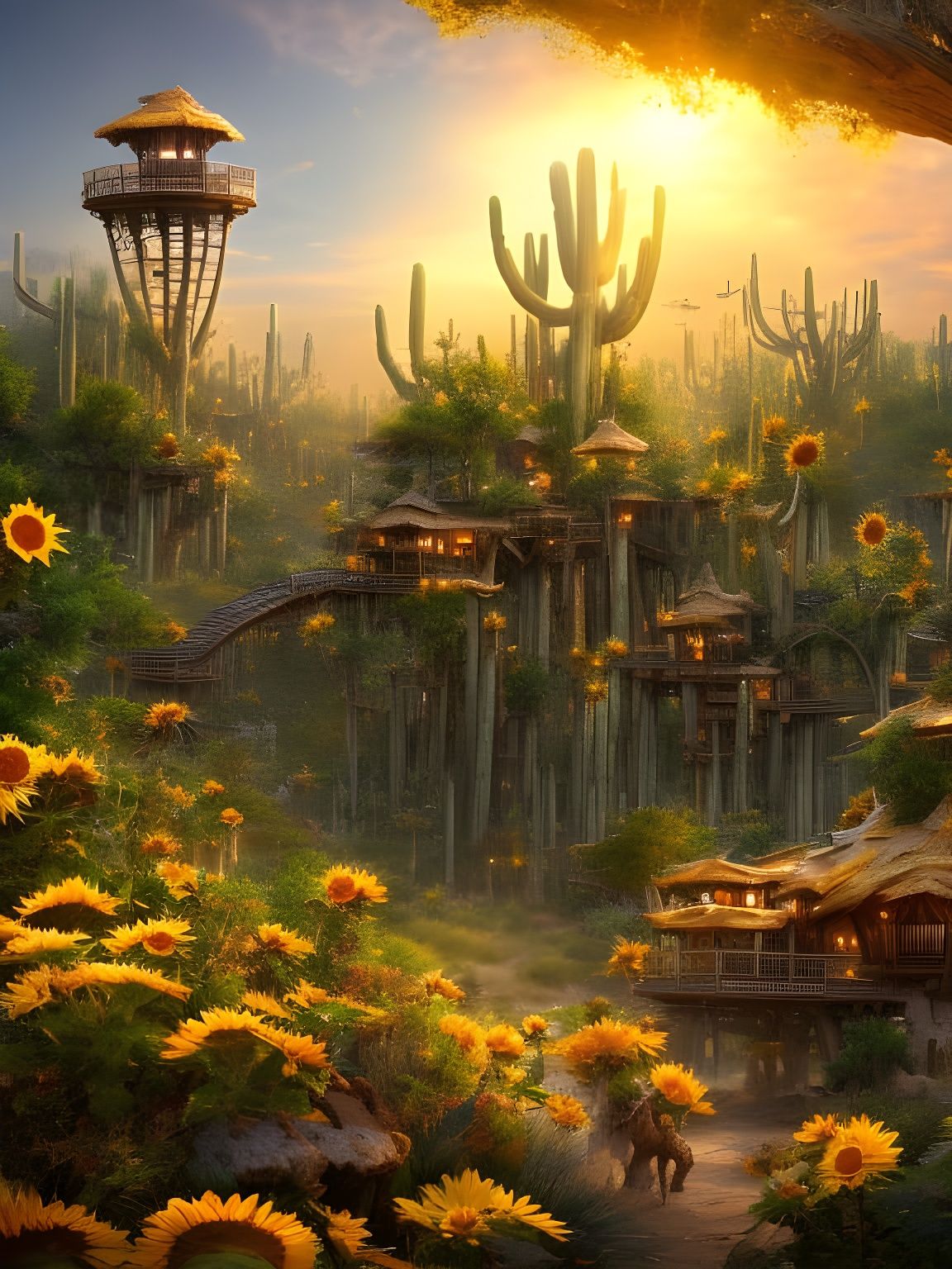Sunflower Treehouse in a Desert Paradise
