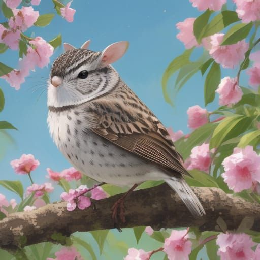 Fruited Chinchilla Bird Takes Flight