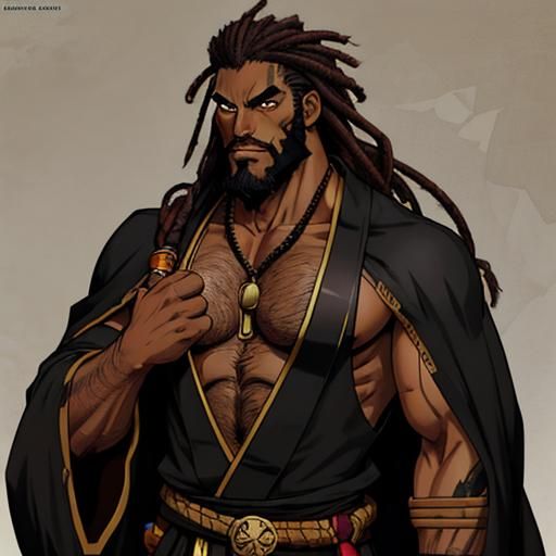 Handsome African Pirate in Anime Key Visual Style
