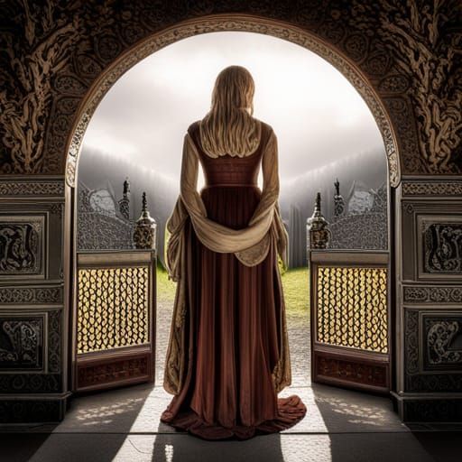 Goddess Freya at an Enchanted Gate