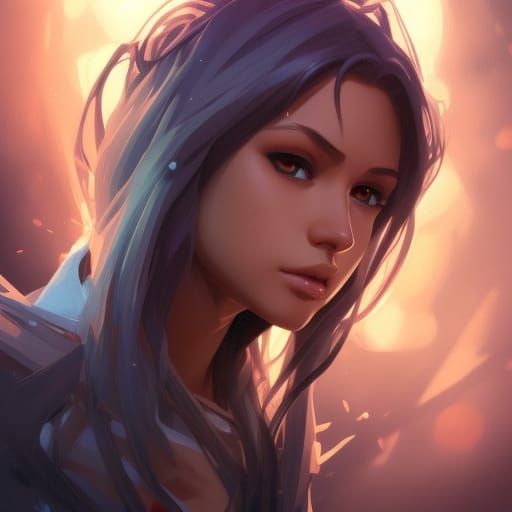 Detailed Portrait with Dynamic Lighting, Art Nouveau Style