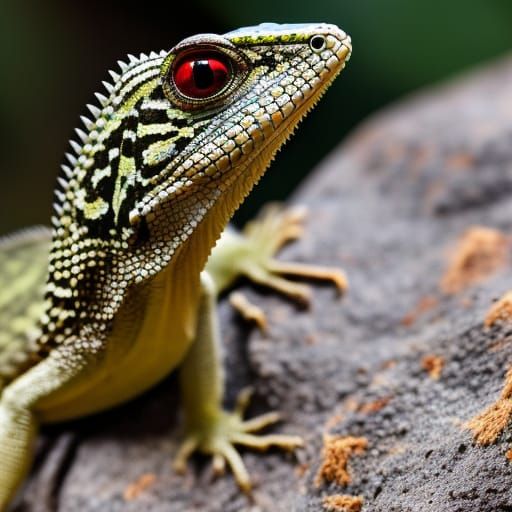 Lizard Bull Portrait on Tropical Beach in 8K