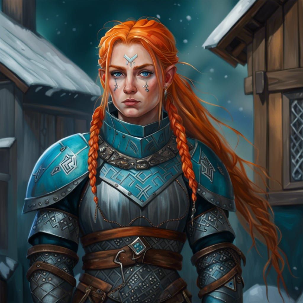 Nordic Seer in Viking Armor Painting