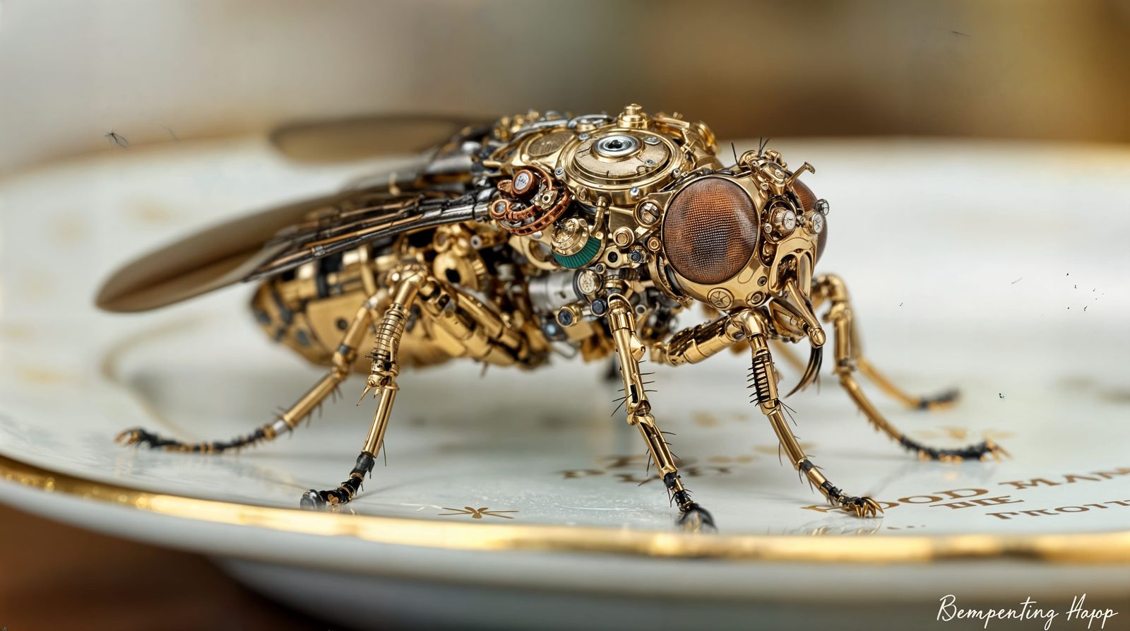 Steampunk Fly in Mechanical Armor