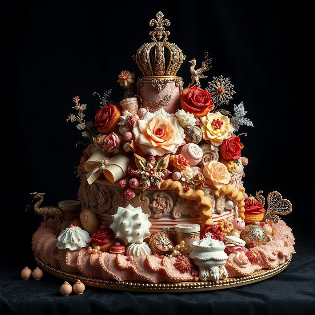 Hyper-Realistic Masterpiece of Lavish Pastries