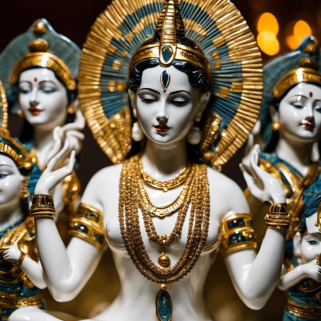 Art Deco Porcelain Shiva Statuette with Louise Brooks