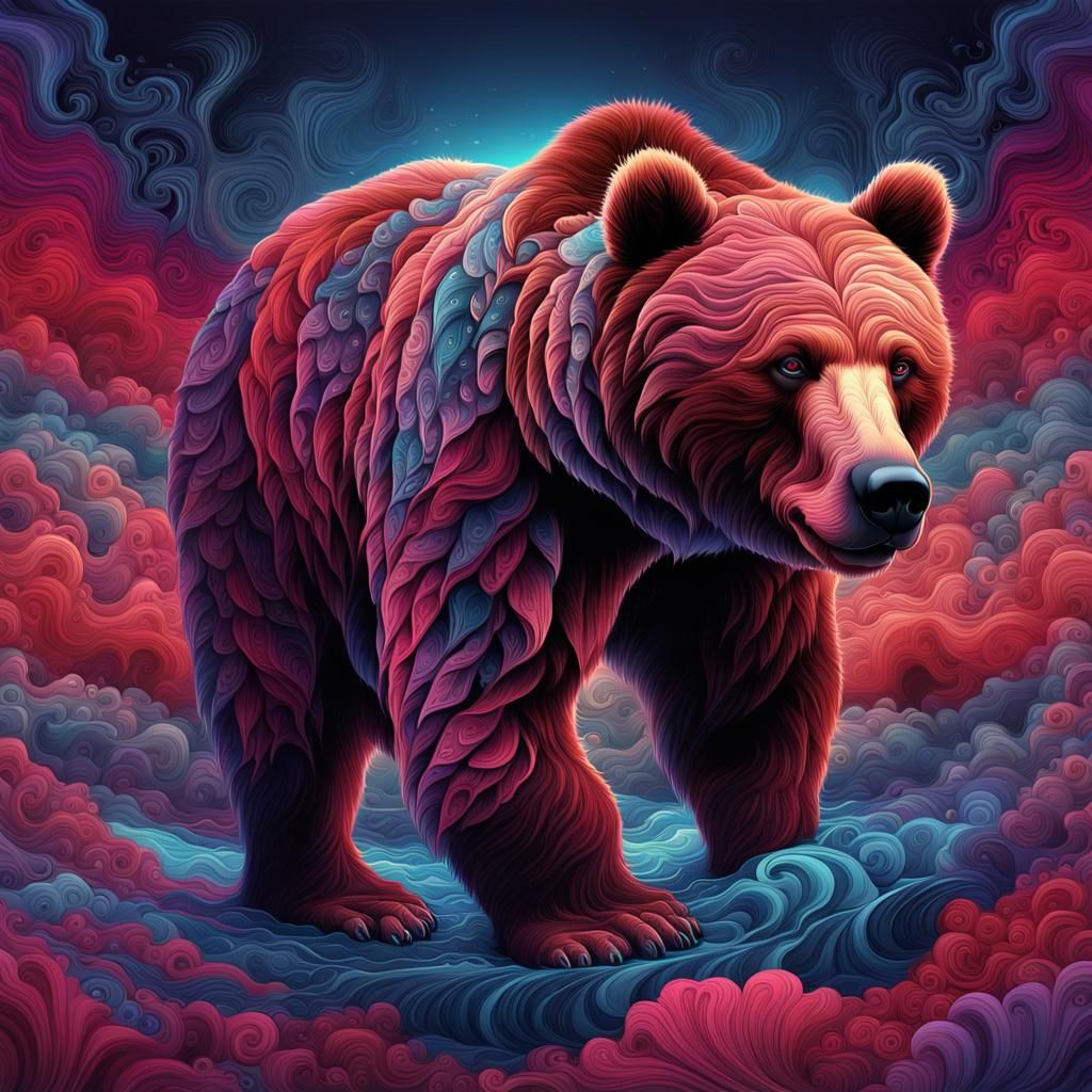 Fantastical Kodiak Bear in Detailed Matte Painting