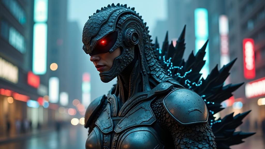 Godzilla Woman Fusion in Armored Exosuit