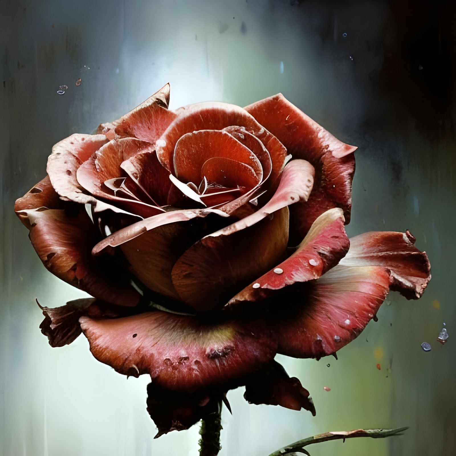 Detailed Rusty Roses Inspired by Classic Painting