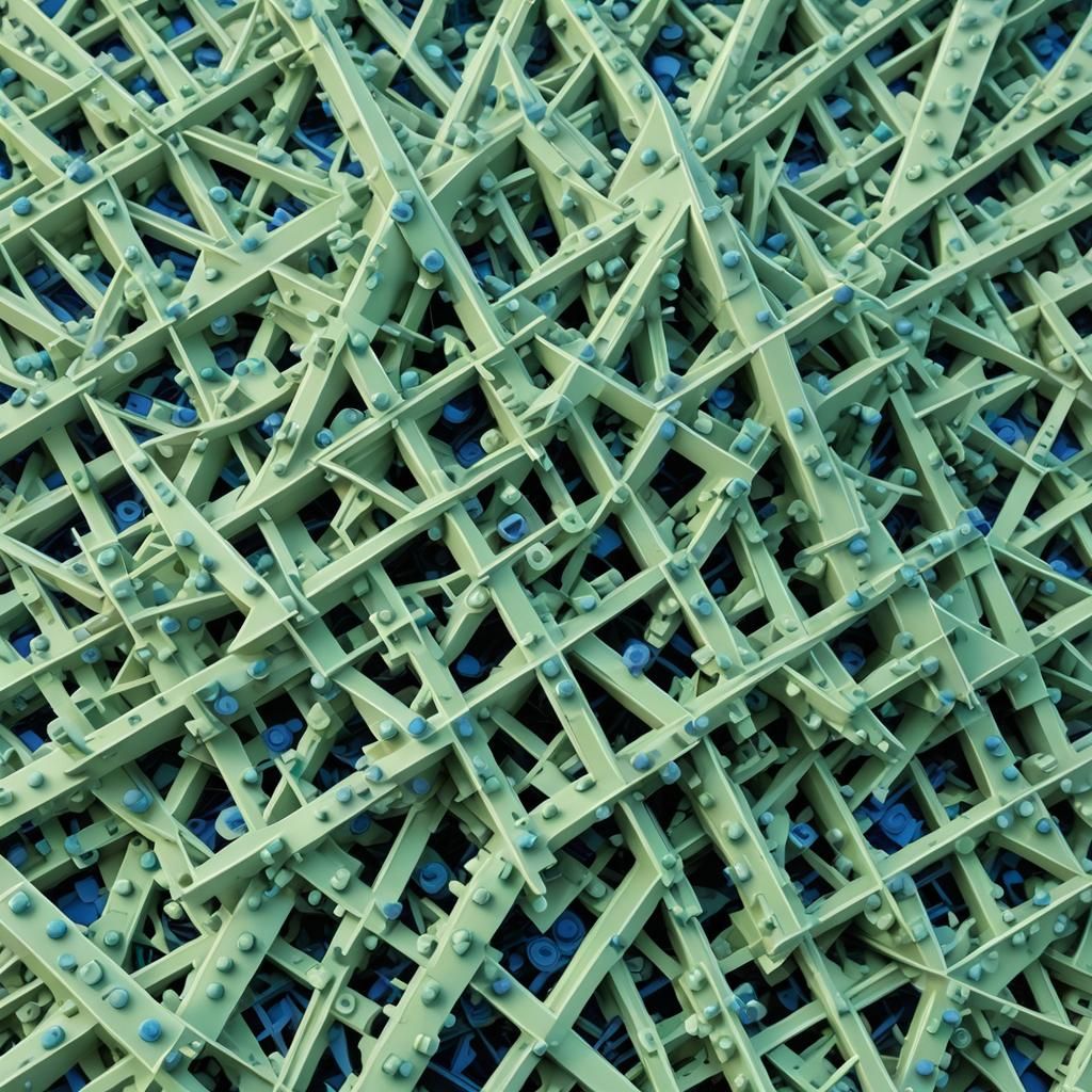 Geometric Abstraction: Green Triangle Fits Blue Square