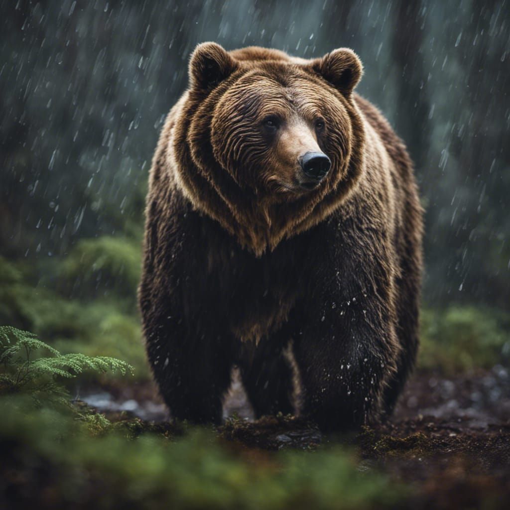 Grizzly Bear in Mycelial Rainforest: National Geographic Pho...