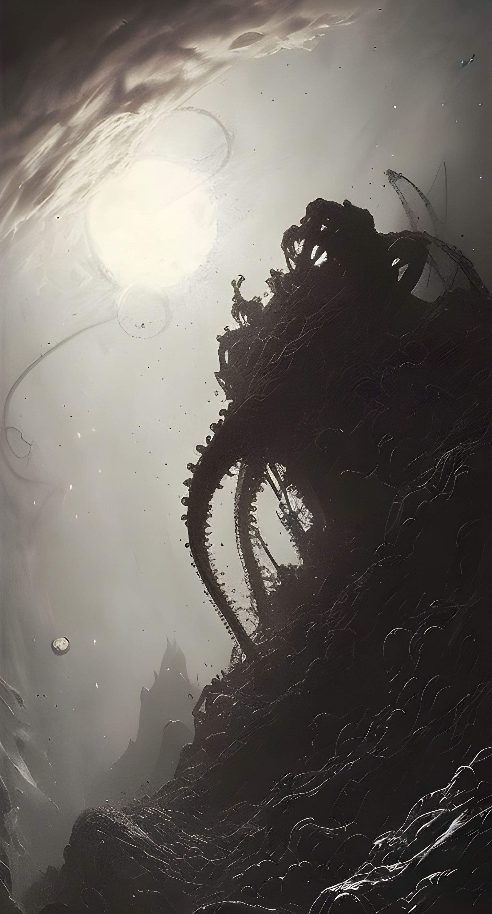 Astronaut in Lovecraftian Cosmic Horror Style