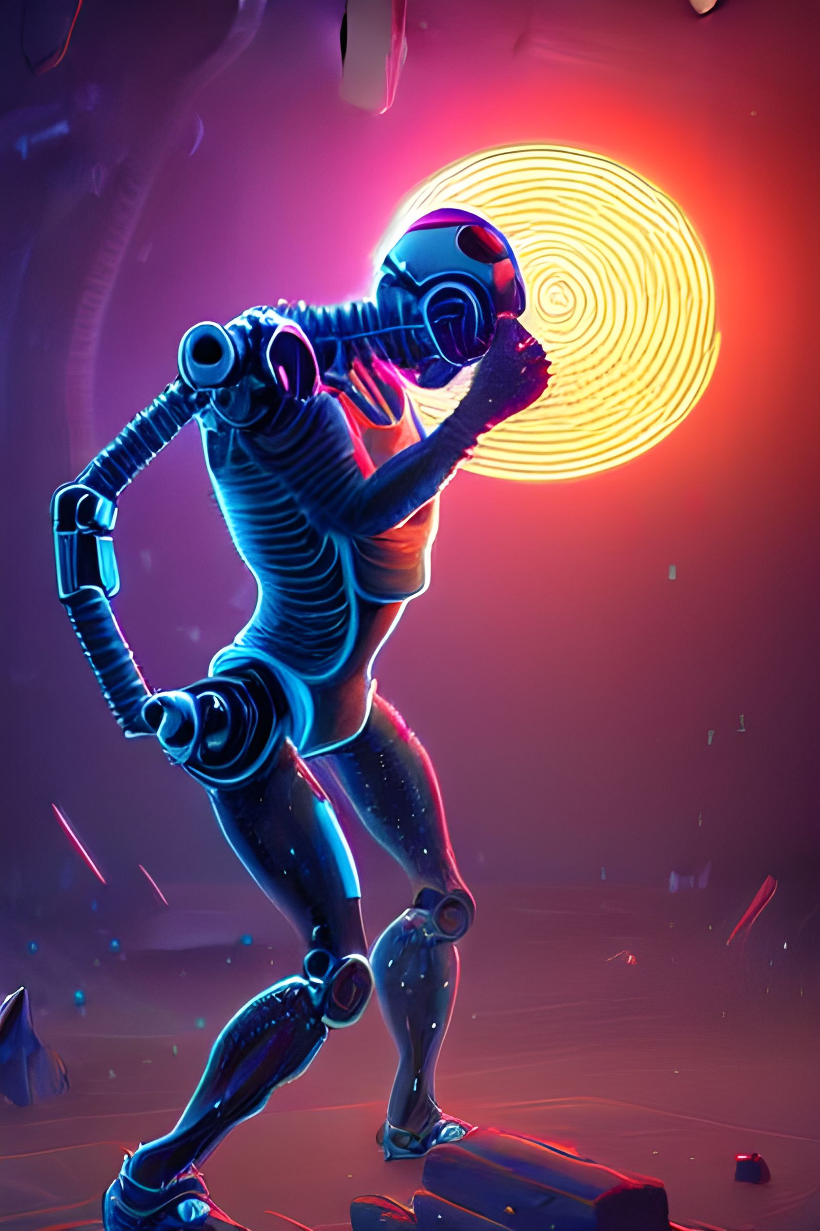 Robotic Cyborg dancing 01 ~ prints @Redbubble #RBandme #RedbubbleShop #FindYourThing #ShopEarly #BuyIntoArt #GiftThemArt...