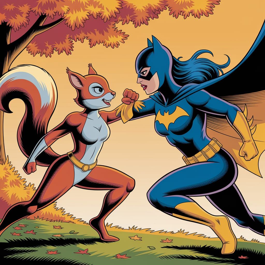 Squirrel Girl and Batwoman: Heroic Forest Confrontation