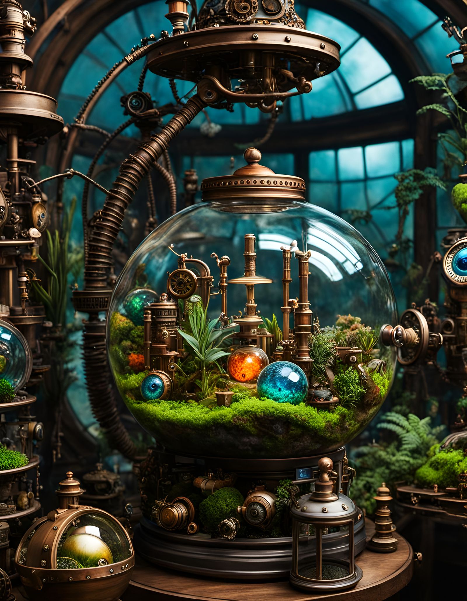 Steampunk Eye Terrarium in Gobbopunk Style