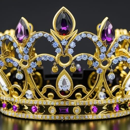 Ornate gold tiara with precious gems