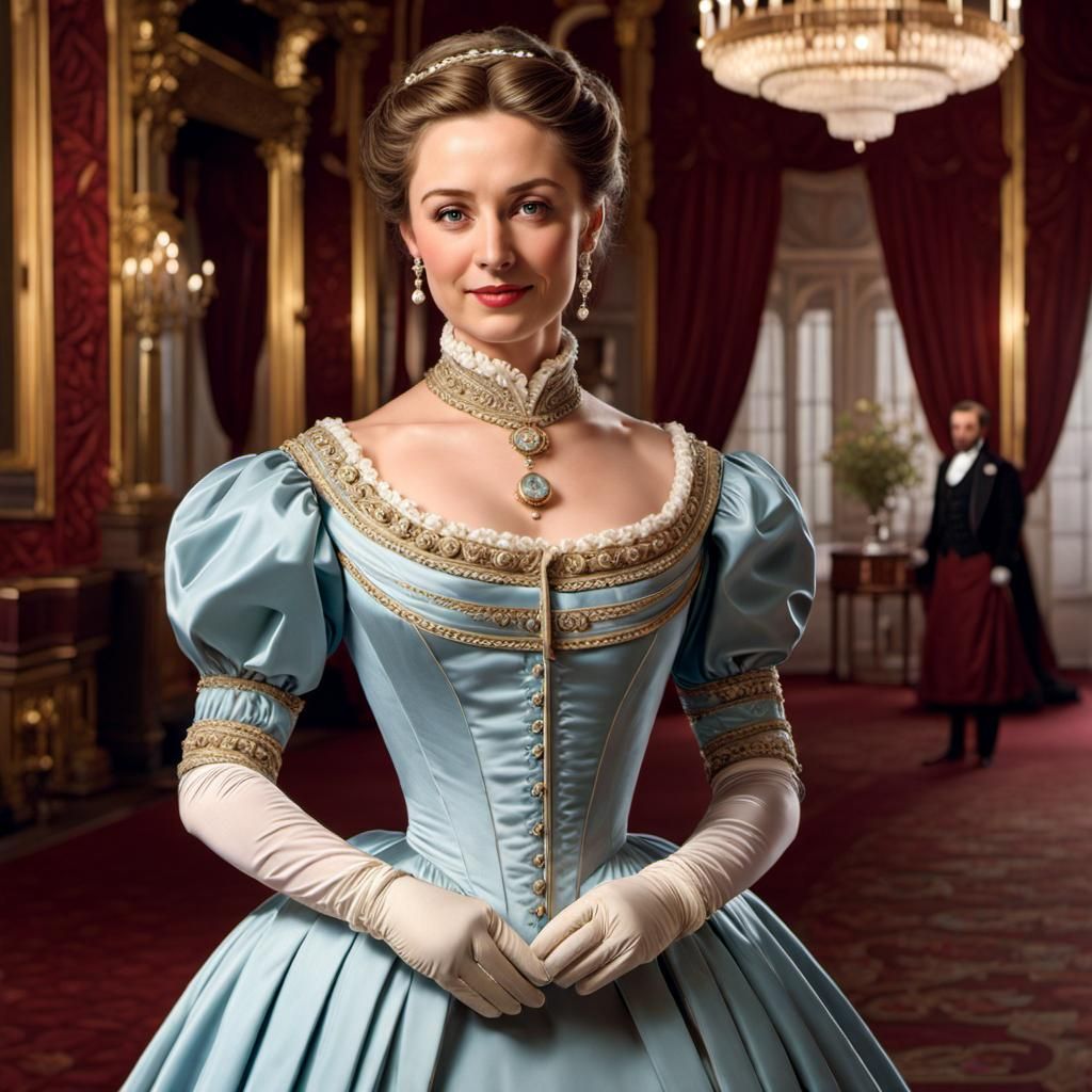 Victorian Lady in Ballroom Portrait