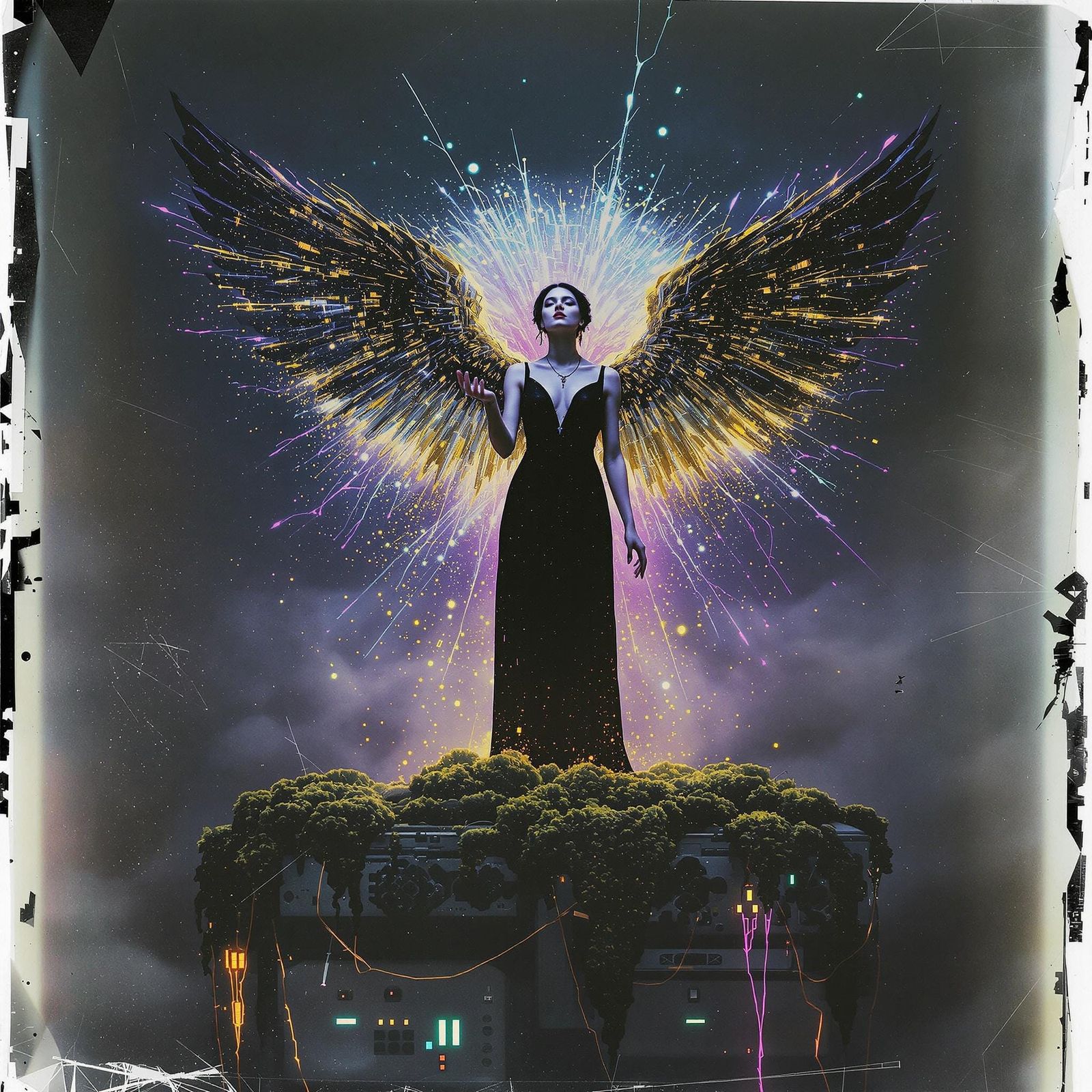 Chemically Tormented Spirit in Edwardian Vantablack Dress