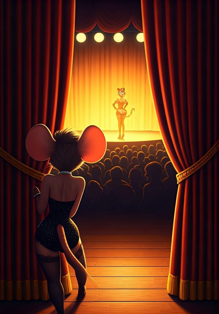 Anime Pin-Up Mouse Backstage Portrait