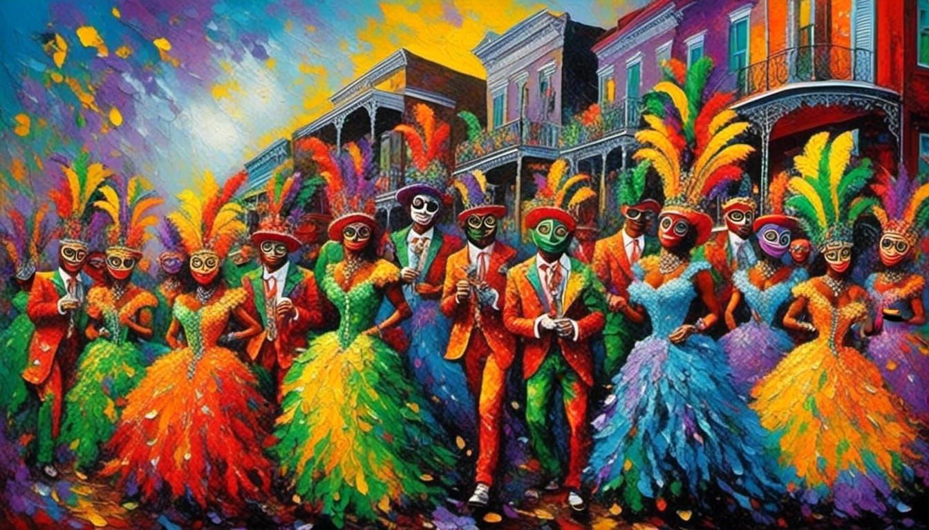 Mardi Gras Zydeco in New Orleans: Retro Impasto