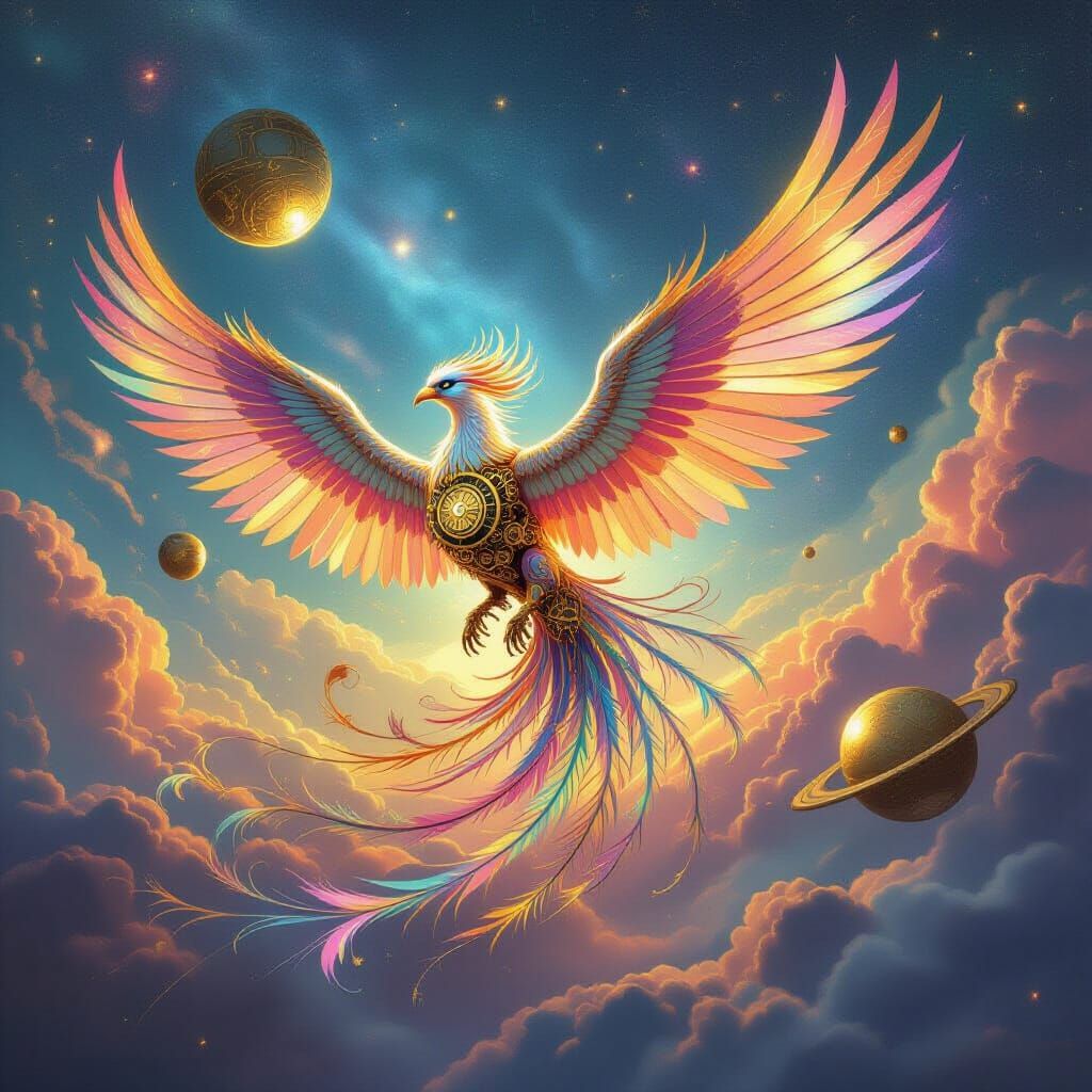 Clockwork Phoenix Soars Through Cosmic Nebula