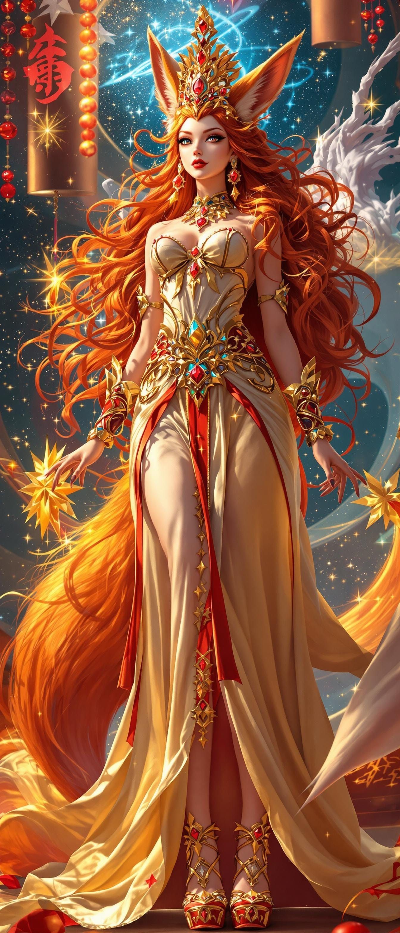 Hyperrealistic Fox Goddess in Cinematic Style