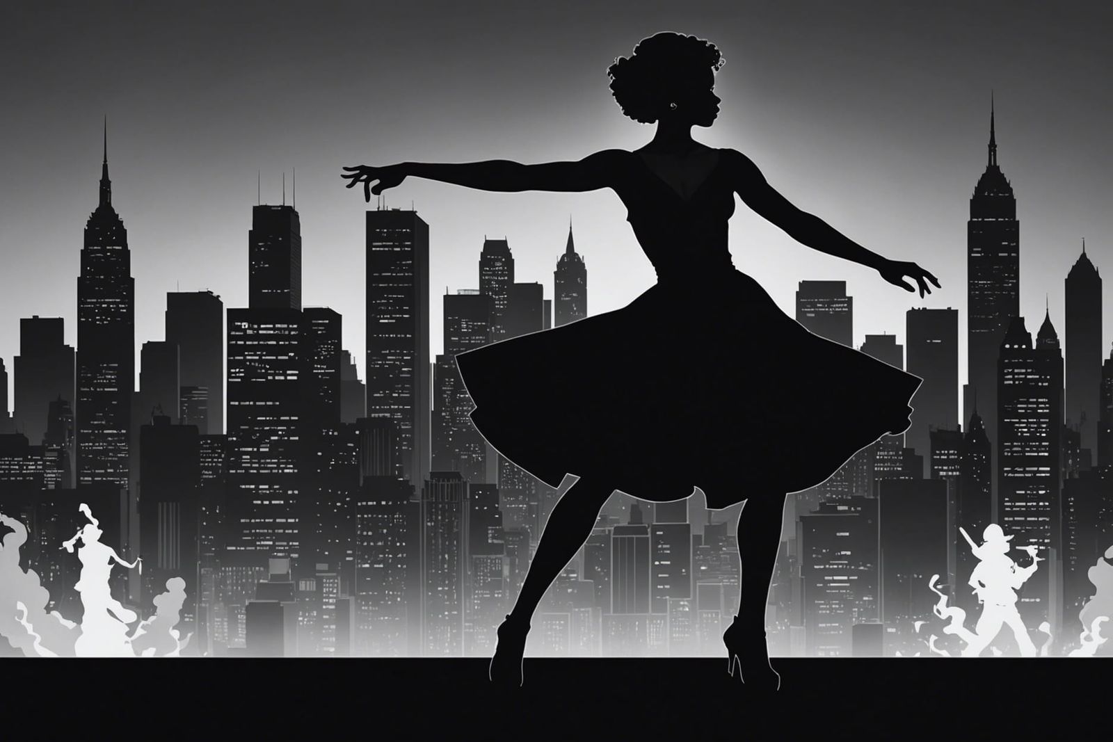 Dynamic Silhouette Art of a Mysterious Figure