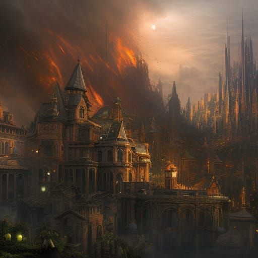 Burning Plane: Detailed Digital Matte Painting