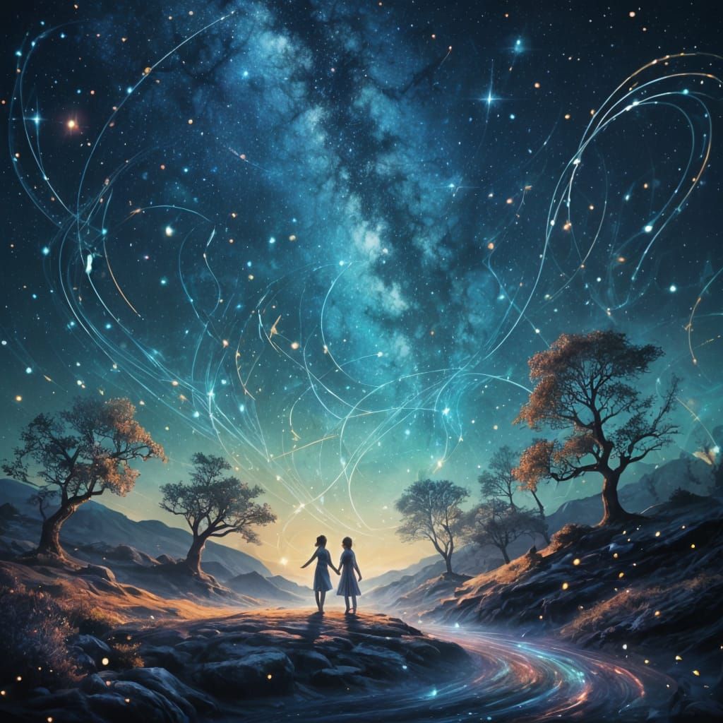 Celestial Dreamscape Radiates Delight Under Starlight