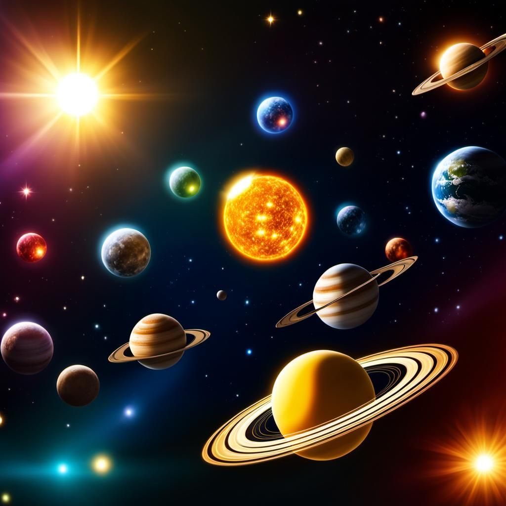 Photorealistic Solar System on a Rainbow