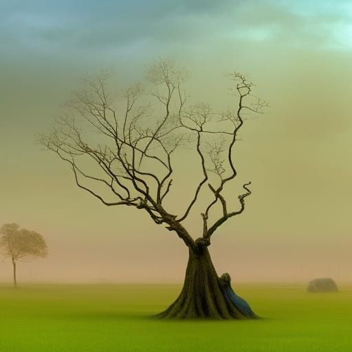 Surreal Dawn Landscape: Dreamlike Magical Realism