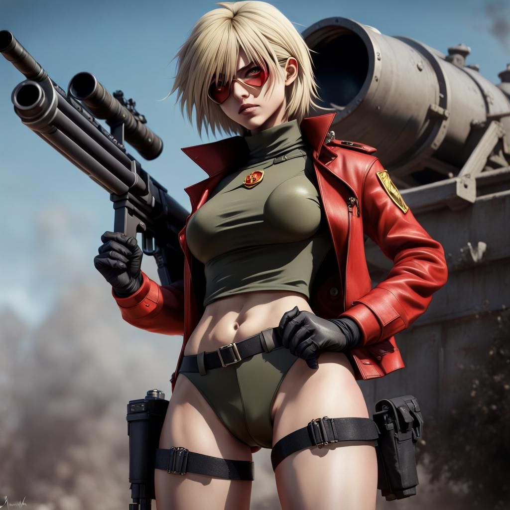 Hellsing-style Female Character with Anti-Tank Rifle