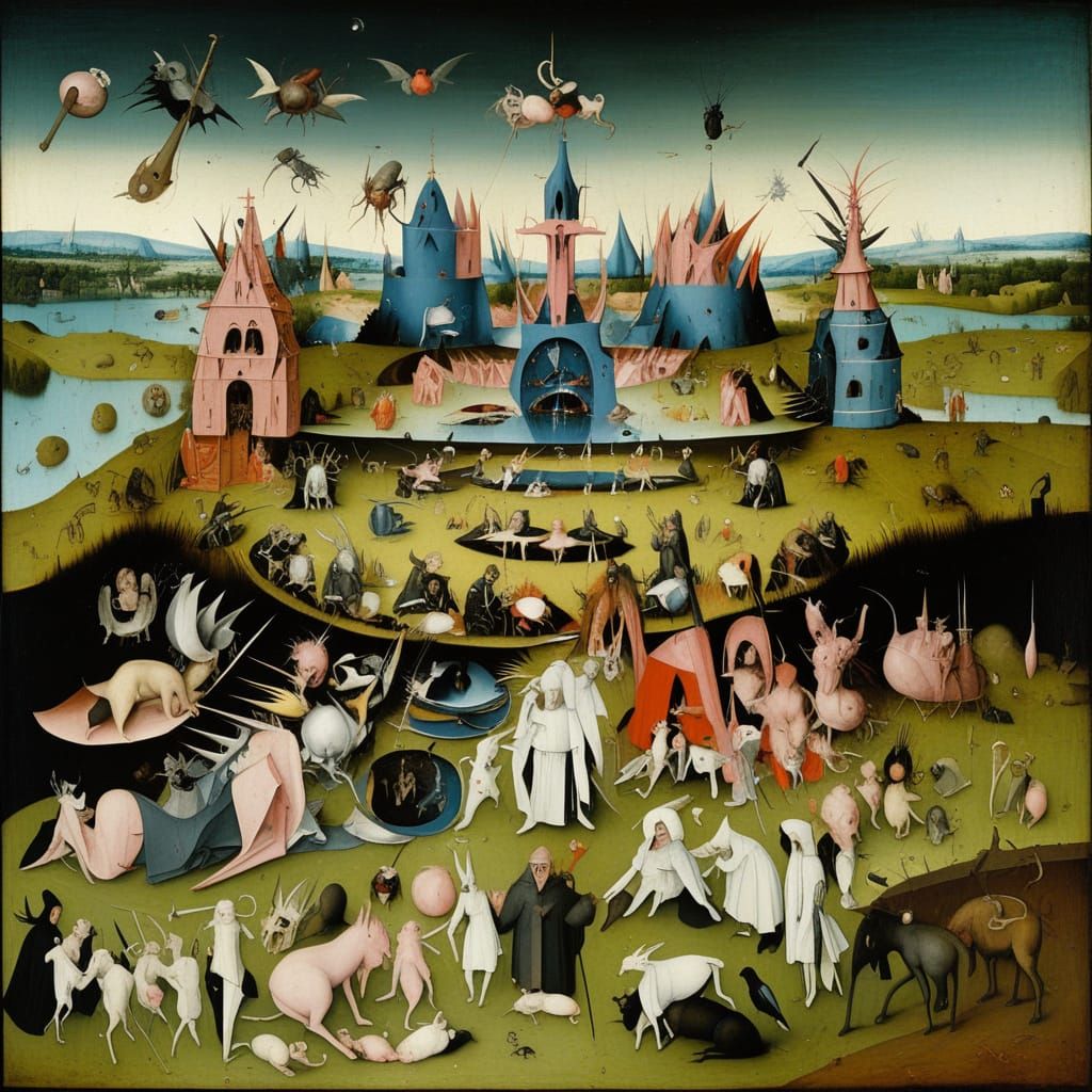 Dark Fantasy World by Bosch-Inspired Artist
