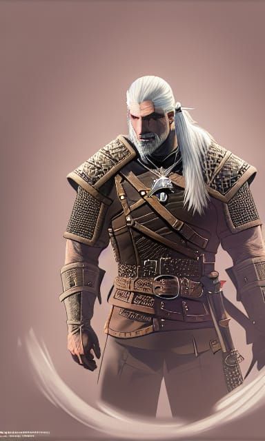 Geralt of Rivia Portrait in The Witcher Style