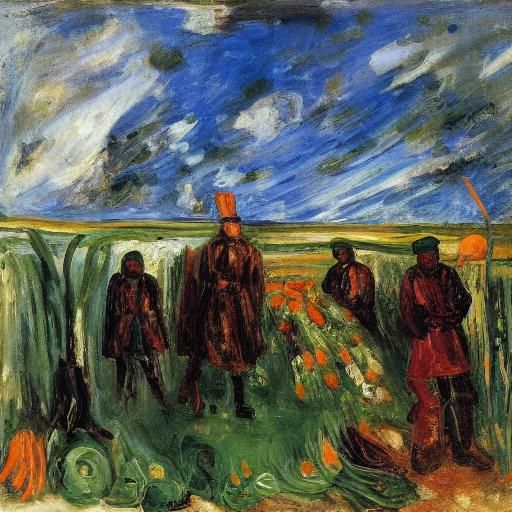 Expressionist Still Life with Beets and Carrots