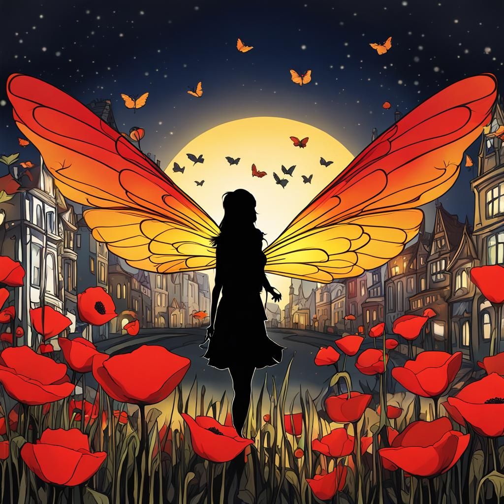 Delicate Fairy in Poppy Field, Niji Style