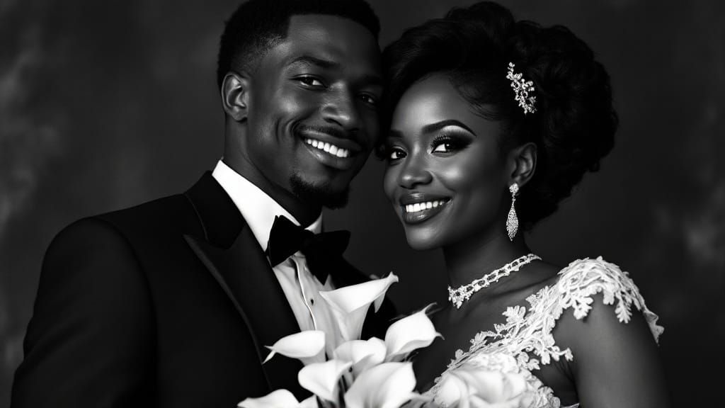 Timeless Black and White Fine Art Portrait of a Couple in 19...