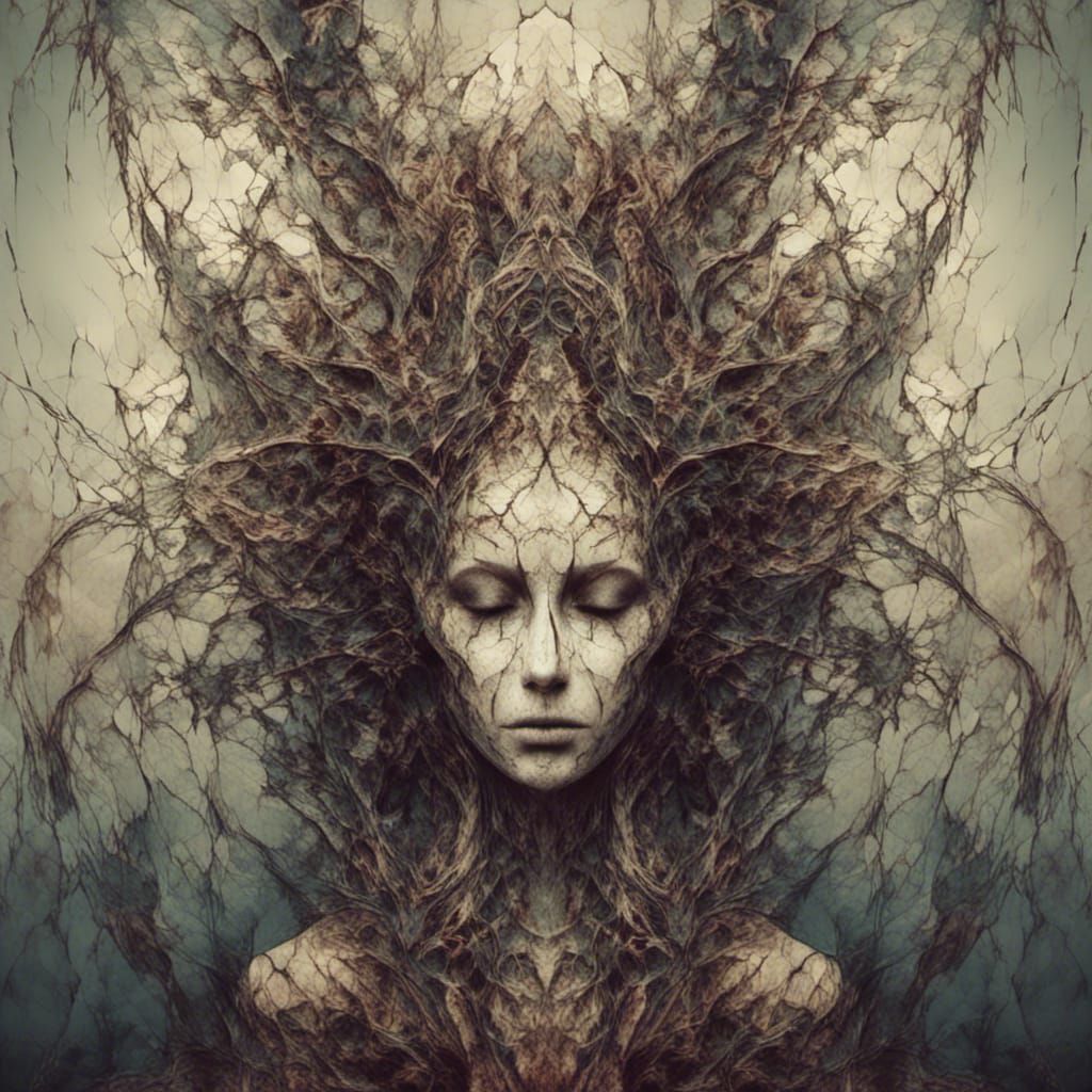 Macabre Abstract Vector Art: The Hanged Woman