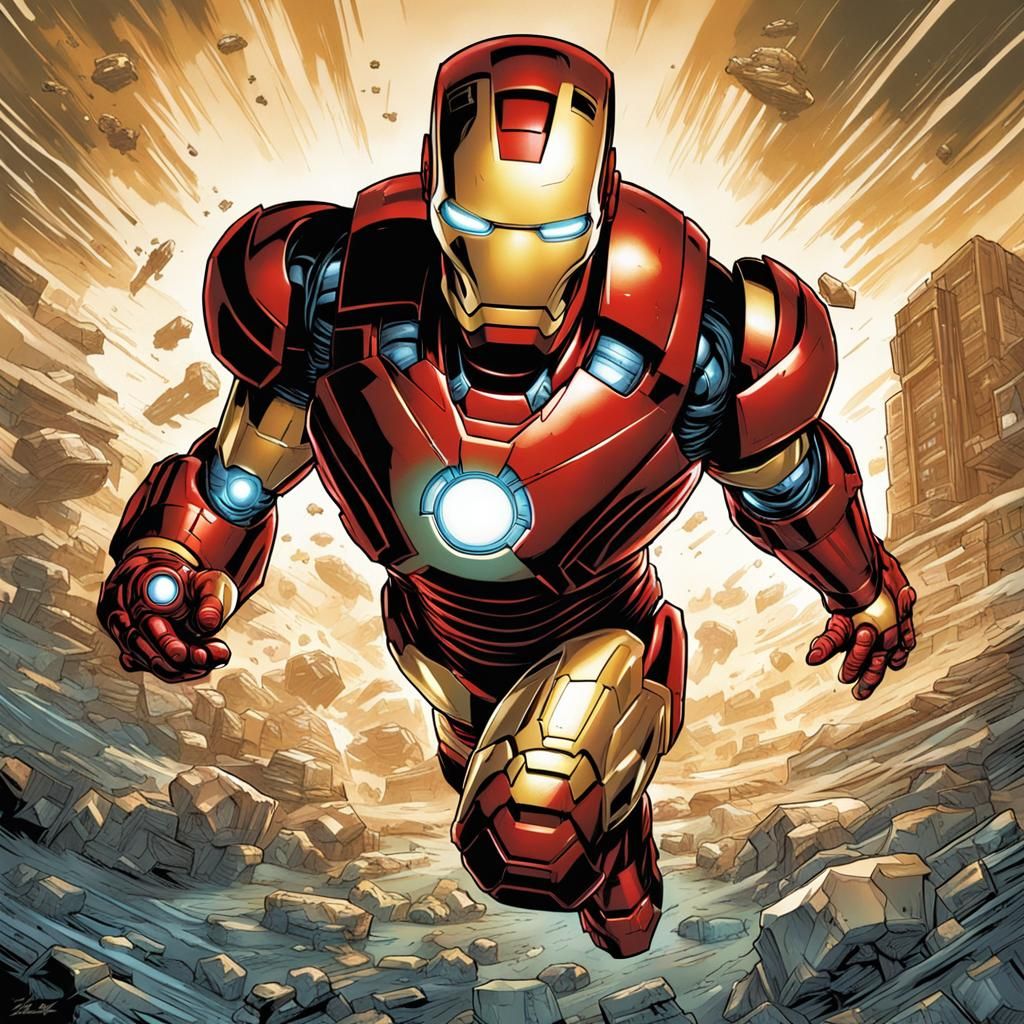 Baby Iron Man Comic Book Art