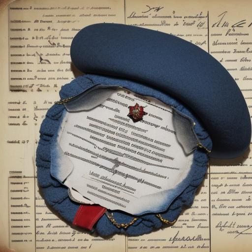 Blue Beret, Medal, and Blood-Stained Document