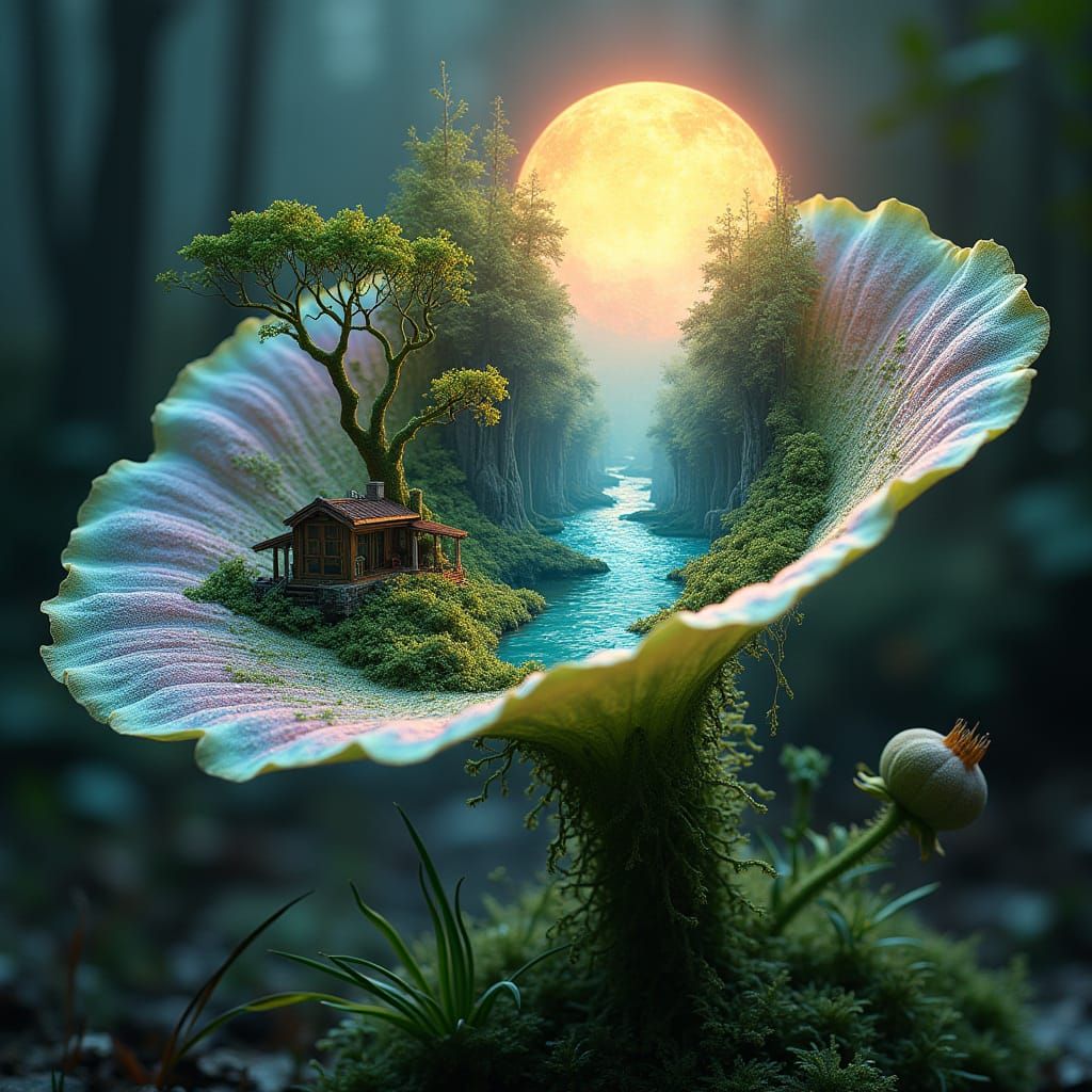 Vibrant Floral Portal to a Futuristic Ecosystem