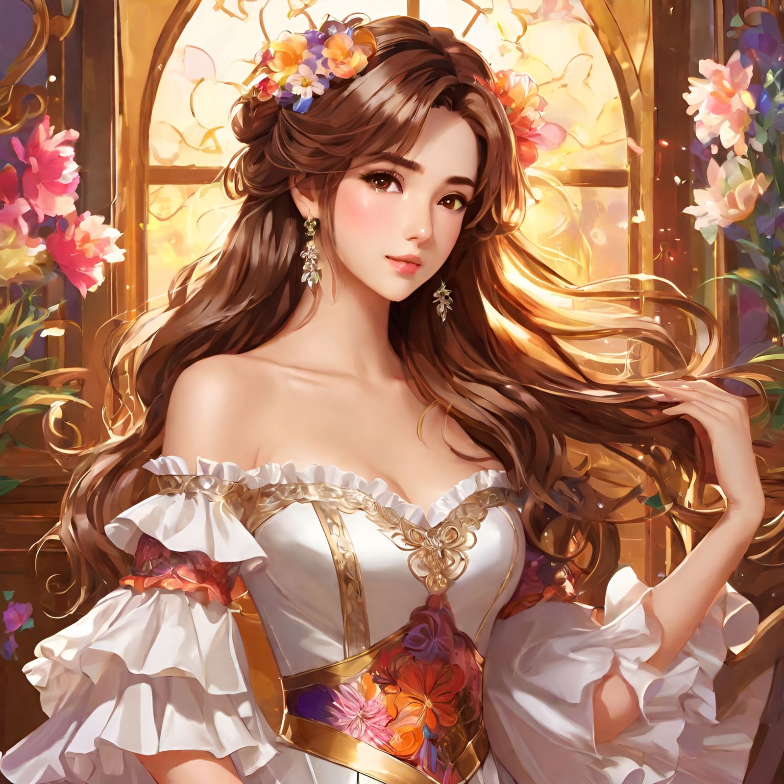 Anime Lady with Painterly Shading in Triadic Colors