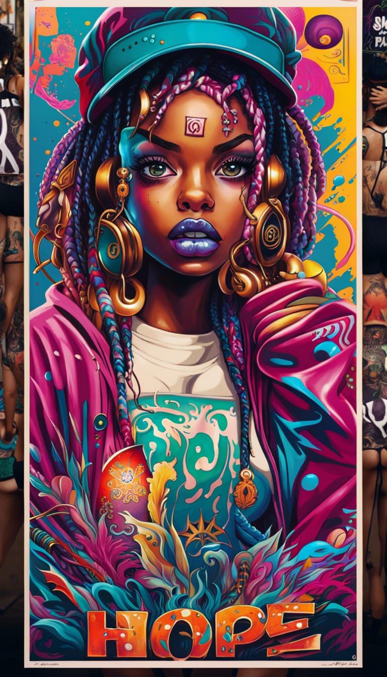 Psychedelic Hip Hop Graffiti Art in Dada Style