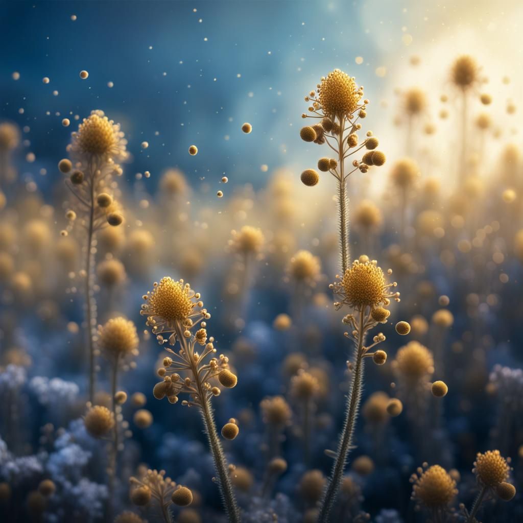 Hyper-Realistic Fantasy Landscape with Alien Pollen