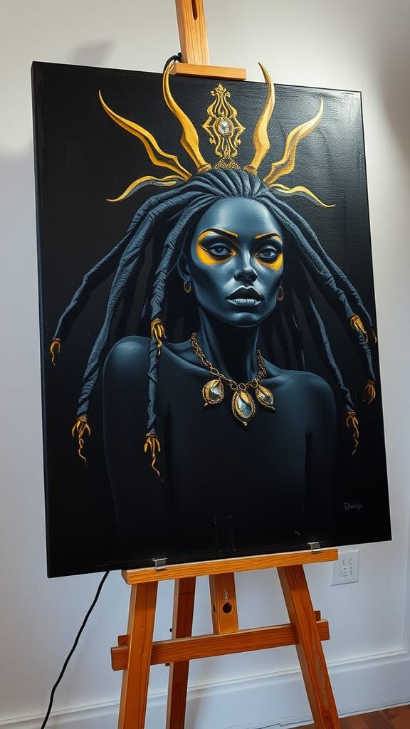 Voodoo Queen at Crossroads in Grunge Style